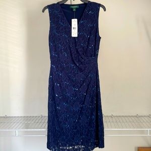 NWT Navy Ralph Lauren sleeveless sheath sequin dress, size 6